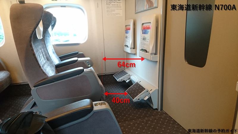 新幹線グリーン車の座席足元サイズ